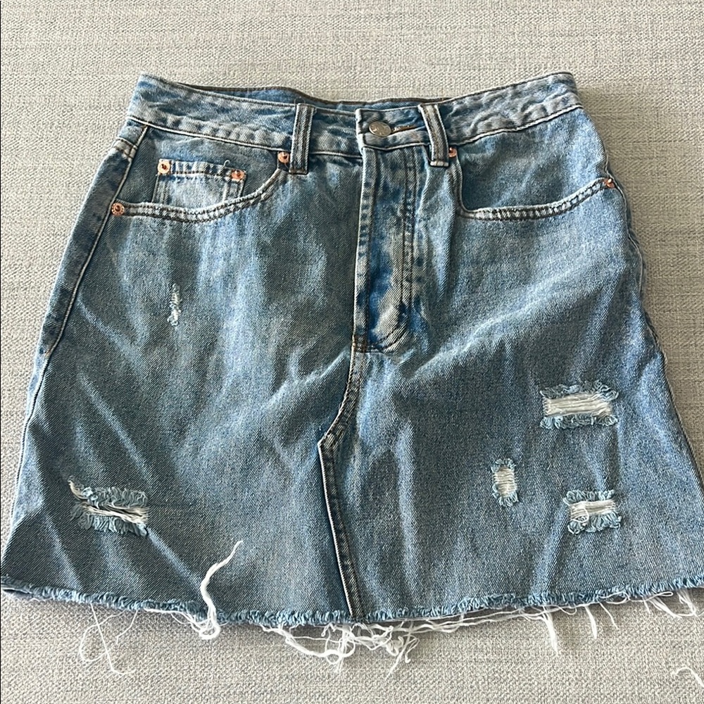 Signature8 Blue A-Line Mini Skirt